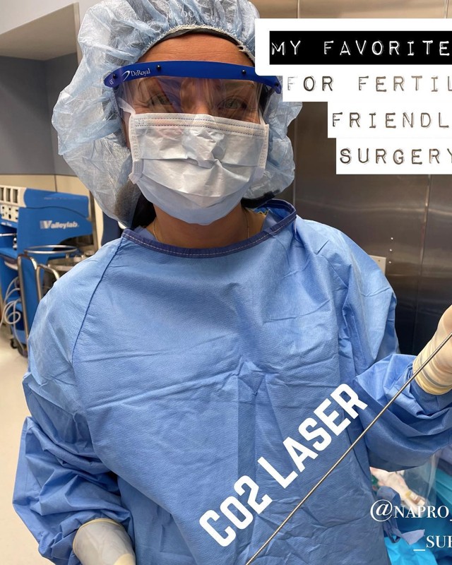 Naomi Whittaker, MD, operating with a CO2 laser